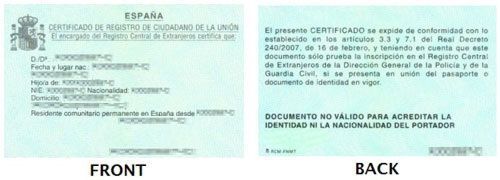 Spanish Residency - New Card version