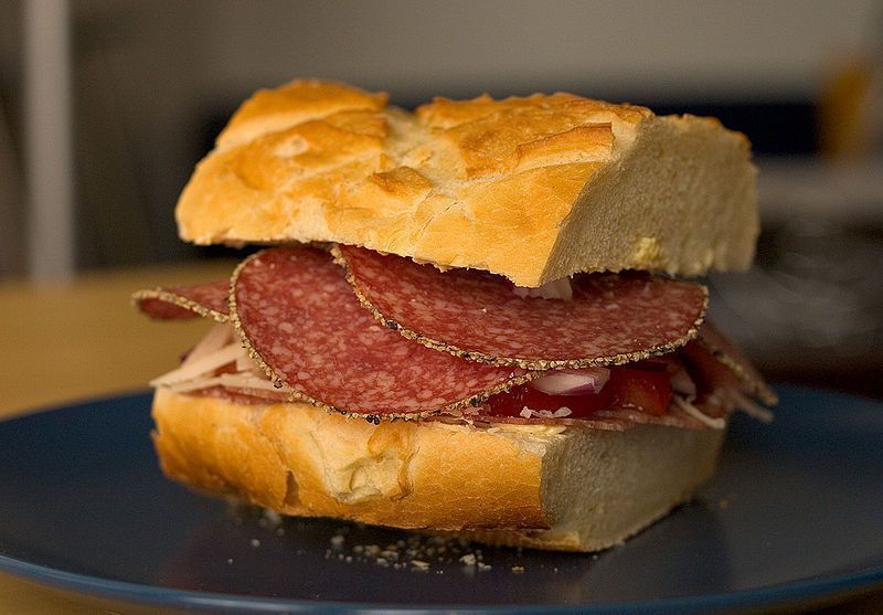 Spanish salami bocadillo