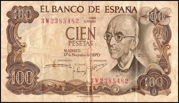 One Hundred Pesetas - Spain