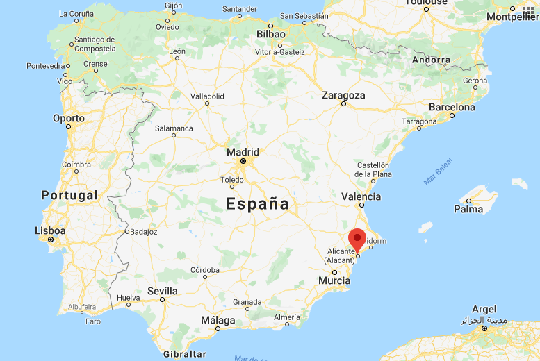 Map of Alicante Spain