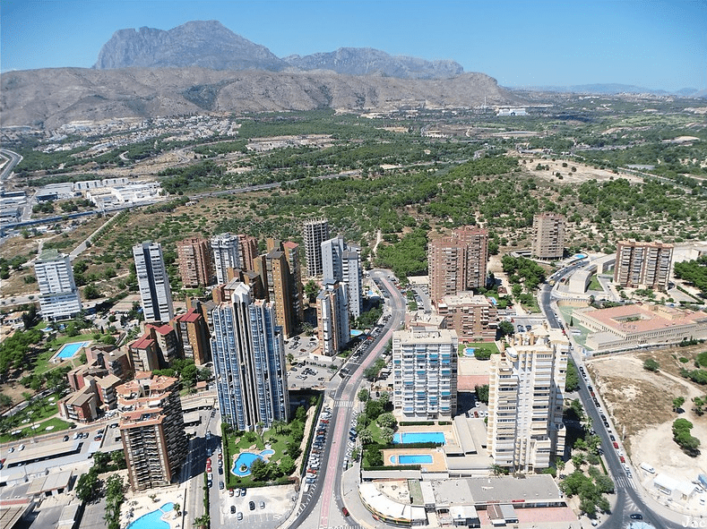 Benidor Spain inland view