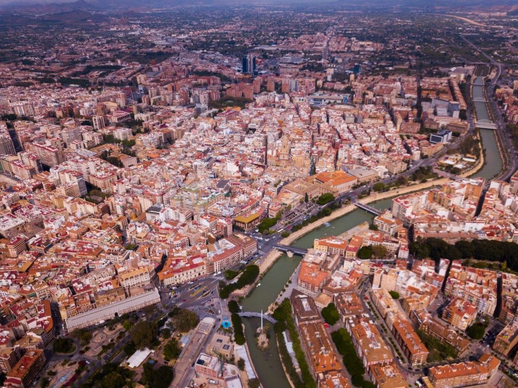 Aerial view of Murcia city