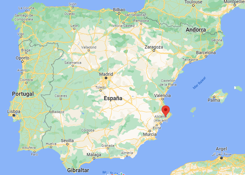 Guadalest Spain map